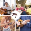 Voarge gitaros kapodasteris, trigger tipo gitaros kapodasteris, tvirtas cinko lydinio kapodasteris akustinei gitarai, ukulelei, elektrinei gitarai, bosinei gitarai su medžio spalvos gitaros plektro mediatoriais Mirabow spalvos