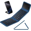 Vobafe sulankstoma bluetooth klaviatūra su jutikliniu kilimėliu, sulankstoma su skaitmenine klaviatūra, įkraunama belaidė mini klaviatūra, 3 bluetooth kanalai, skirti ios, android, windows, qwertz išdėstymas, mėlyna