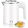 Voltix elektrinis virdulys, nerūdijantis plienas, 0.5 l, 600 W, nešiojamas virdulys - mažas virdulys, idealus namams, biurui ir kelionėms, be Bpa (baltas)