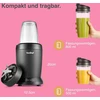 Vonshef daugiafunkcinis asmeninis trintuvas, galingas kokteilių trintuvas vaisiams, daržovėms, kokteiliams ir ledo smulkintuvas su 800 ml ir 500 ml nešiojamais puodeliais, 1000 W