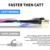 Vosga Lauko Cat 7 Ethernet Kabelis 75 m, 26awg Itin tvirtas tinklo Cat7 Gigabit Kabelis Patch Kabelis Rj45 paauksuotas vandeniui atsparus Ethernet Kabelis Tiesioginio laidų tinklo kabelis 75 m