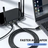 Vosga Lauko Cat 7 Ethernet Kabelis 75 m, 26awg Itin tvirtas tinklo Cat7 Gigabit Kabelis Patch Kabelis Rj45 paauksuotas vandeniui atsparus Ethernet Kabelis Tiesioginio laidų tinklo kabelis 75 m