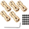 Wangcl 5vnt. žalvarinis veleno movos adapteris 5mm-5mm su varžtais Rc automobiliui lėktuvui valties varikliui