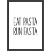 Wbdesignz eat pasta run fasta juokingas posakis makaronų gerbėjams - sporto salės plakatas sporto fitneso paveikslėlis angliavandenių gerbėjams - makaronų sienų dekoracija virtuvės valgomajame (be rėmo)