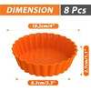 Webake silikoninės mini tartaletės formelės 8 vnt. 10 cm tartaletėms, kišo formelės, mažos apvalios tortų formelės tartaletėms, kišams, pyragams