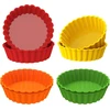 Webake silikoninės mini tartaletės formelės 8 vnt. 10 cm tartaletėms, kišo formelės, mažos apvalios tortų formelės tartaletėms, kišams, pyragams