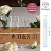 Weddingtree Premium muilo burbulų rinkinys baltos spalvos - 48 vienetai su širdelės formos rankena - mieliausias vestuvėms, krikštynoms, gimtadieniams, auksinėms vestuvių metinėms, sužadėtuvėms, valentino dienai, vestuvių dovanėlėms, vakarėliams