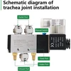 Wengart pneumatinis solenoidinis vožtuvas 4v210-08, 1/4 colio pt, dc24v, 2 padėtys, 5 krypčių, vienos ritės, pilotinis, elektrinis, universaliam ir stabilam cilindro valdymui