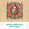 Wernnsai Paplūdimio Antklodė - 210 x 200 cm Mandala Smėliui Atsparus Paplūdimio Kilimėlis Didelis Lengvas Vandeniui Atsparus Smėlio Nepraleidžiantis Kempingo Antklodė su 4 Kuoliukais Paplūdimio Kempingui Žygiams Iškyloms Kelionėms
