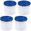 Westmark 4 prieskoninių žolelių / šaldymo indai su dangteliu, talpa 200 ml kiekvienas, sukraunami plastikiniai trio spalvos skaidrūs/mėlyni 25842270 prieskoninių žolelių stiklainiai 0,2 l
