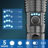 Wholefire Led įkraunamas žibintuvėlis Usb, 2 vnt., itin ryškus 90 000 liumenų Xhp70.2 priartinamas vandeniui atsparus galingas 5 režimų žibintuvėlis avariniam apšvietimui lauke