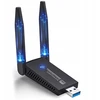 Wifi usb adapteris tinklo plokštė 2x antena dual band 2.4/5.8ghz 1300 mbps