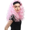 Wig Me Up - Dh1552-pc28 perukas moterims karnavalinis kostiumas garbanos apimtis galvos juosta ilgas šviesiai rožinis šviesiai rožinis 80-ųjų