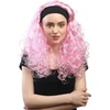 Wig Me Up - Dh1552-pc28 perukas moterims karnavalinis kostiumas garbanos apimtis galvos juosta ilgas šviesiai rožinis šviesiai rožinis 80-ųjų
