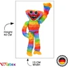 Wiztex Hacki Backi minkštas žaislas, 40 cm vaivorykštės spalvų minkštas ir juokingas pliušinis žaislas, dešrainio monstro siaubo pliušinis žaislas paaugliams ir žaidimų gerbėjams