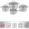 WMF Proficook Pc-kts 1224 indukcinis puodų rinkinys, 7 dalys, tinka visų tipų viryklėms, indukcinėms, elektrinėms, keraminėms halogeninėms ir dujinėms viryklėms, nerūdijančio plieno puodų rinkinys su dangčiu, vidinė skalė