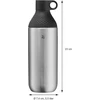 Wmf Waterkant Iso2go nerūdijančio plieno vandens butelis, 500 ml, butelis arbatai, termosas, izoliuotas butelis, tinkamas gazuotiems gėrimams, užsukamas dangtelis, nepralaidus