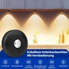 Wuyor led belaidis spintelių apšvietimas su nuotolinio valdymo pulteliu, rgb šviestuvas po spintele, maitinamas baterijomis ir pritemdomas, 13 spalvų, laikmatis, magnetinis laikiklis, led šviestuvas virtuvei, drabužių spintai, 3 vnt., juodas