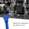 Xiatiaosann motininės plokštės usb 2.0 9 kontaktų į 20 kontaktų usb 3.0 kabelis, 8 vienetai 20 kontaktų kištukinė jungtis į 9 kontaktų lizdinę adapterio keitiklio kabelį, 15 cm