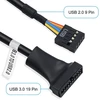 Xiatiaosann motininės plokštės usb 2.0 9 kontaktų į 20 kontaktų usb 3.0 kabelis, 8 vienetai 20 kontaktų kištukinė jungtis į 9 kontaktų lizdinę adapterio keitiklio kabelį, 15 cm