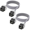 Xmsjsiy Cat 6a Keystone jungtis Ethernet kabelis Rj45 8p8c Keystone moteriška-moteriška lizdo tinklo ilgiklis Lan kabelis interneto kabelis maršrutizatoriui modemui Pc - 1.5 m / 4.9 ft 2 vnt. (keystone moteriška-moteriška