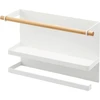 Yamazaki 5087 Tosca magnetinis virtuvinis popieriaus ir folijos laikiklis, baltas, plienas/mediena/silikonas, minimalistinis dizainas, 32 x 9,5 x 20 cm (i x P x A)