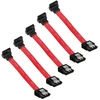 Yanboronsn sata iii duomenų kabelis, 7,62 cm sata 6.0 gbps 7 kontaktų trumpas duomenų kabelis, sata iii mama į viršų dešinio kampo mama duomenų kabelis (5 vnt.), suderinamas su 6,35 cm ssd, 8,89 cm hdd diskais