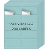 Yikiada mėlynos universalios etiketės 50,8 × 101,6 mm vinilinės lipnios nuimamos tuščios etiketės spausdinami vardų lipdukai biuro adresų etiketės, skirtos rašaliniams ir lazeriniams spausdintuvams, 200 vnt.