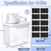 Yooler 1100 ml hermetiškas ploviklio dozatorius su matavimo taurele, 2 vnt. skalbimo priemonių laikymo dėžutė, universalus konteineris skalbimo milteliams, skalbinių kvepalams, dribsniams