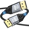 Yuetuol 16k Displayport 2.1 kabelis, Dp kabelis 2m, perdavimo sparta 40gbps, 16k@60hz, 8k@120hz, 4k@240hz/165hz/144hz, 2k@240hz žaidimų monitoriui, vaizdo plokštei, nešiojamam kompiuteriui, Pc, televizoriui, projektoriui