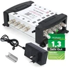 Televizorius Zehnder 5/8 multijungiklis, skirtas Quattro & Quad Lnb, multijungiklis 1 palydovui ir 8 abonentams (tv, palydovinis imtuvas), Hd 4k skaitmeninis matricinis palydovinis skirstytuvas, lėkštinė veidrodinė antena