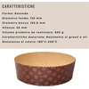 Žema "panettone" forma (20 vnt. pakuotė - 500g) - profesionalus grynas mikropluošto celiuliozinis popierius, popierinė forma "panettone" ir kitoms tešloms, atspari karščiui 220°c