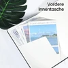 Zephyrnote A5 formato užrašų knygelė su linijomis, kietu viršeliu, aukštos kokybės 80 g/m² popieriumi, dienoraščio knyga su 192 puslapiais, vidine kišene, rašiklio kilpele, elastine juostele, dirbtinės odos viršeliu, 14,5 x 21,3 cm (žydra)