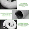 Zigefofo išmetimo žarna, balta, 150 mm skersmens, 3 m ilgio, aliumininė lanksti pvc aliuminio vamzdžio žarna su 2 žarnos spaustukais iš nerūdijančio plieno, skirta oro kondicionieriams, džiovyklėms, gartraukiams, mobiliesiems oro kondicionieriams
