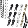 Zip remonto rinkinys, 52 dalių zip remonto rinkinys, zip slankiklių rinkinys, metalinis užtrauktukas striukėms, krepšiams, kelioniniam bagažui, sidabrinis, juodas, bronzinis