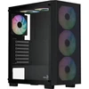 Aerocool kompiuterio korpusas B509A Flow-G-BK-v1 ACCX-BD02002.11, ATX, 650W, 4 ventiliatoriai, grūdintas stiklas, juodas
