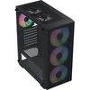 Aerocool kompiuterio korpusas B509A Flow-G-BK-v1 ACCX-BD02002.11, ATX, 650W, 4 ventiliatoriai, grūdintas stiklas, juodas