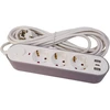Besk Prailgintuvas 3 kontaktų + 2 USB+Type-C 5 m a su jungiklio laidas 3Gx1,0 mm