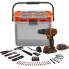 Black & Decker Juodas & Decker Akumuliatorinis smūginis gręžtuvas-suktuvas BCKSB04, 18 voltų (oranžinė/juoda, 2 x ličio jonų akumuliatoriai po 1,5 Ah, laikymo dėžė, 78 dalių priedų rinkinys)