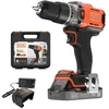 Black & Decker Juodas & Decker wiertarko-wkrętarka smūginis akumuliatorinė, 50Nm, 18V POWERCONNECT, Juodas & Decker [BLD683D1XK-QW] 2,0Ah, dėklas
