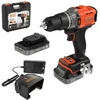 Black & Decker Juodas & Decker wiertarko-wkrętarka smūginis akumuliatorinė, 50Nm, 18V POWERCONNECT, Juodas & Decker [BLD683D2XK-QW] 2x2,0Ah, dėklas
