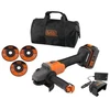 Black & Decker Juodas & Decker akumuliatorinė kampinis šlifuoklis 115mm, POWERCONNECT 18V, 4,0Ah, Juodas & Decker [BCG6L8F1S-QW]