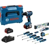 BOSCH PRO GSR 18V-65 + 2× GBA 18V 5.0Ah + GAL 18V-40 + 19-piece hand tool set (0.615.A50.07K)