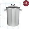 Browin 313500 puodas su krepšeliu, 4L, 15.5cm, nerūdijantis plienas, stiklo dangtis, tinka plauti indaplovėje