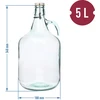 Browin 640025 stiklinis demidžonas, 5L, mechaninis uždarymas, guminė tarpinė