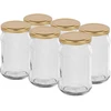 Browin konservavimo stiklainis, 132303, 300 ml, 6 vnt., stiklas, dangtelis Ø66, didelis stiprinimas, universalus dangtelis