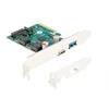 DeLOCK PCI Express x4 plokštė su 1 x išoriniu USB 10 Gbps Type-C lizdu + 1 x išoriniu USB 10 Gbps Type-A lizdu – žemo profilio formatas, PCIe, USB 3.2 Gen 2 (3.1 Gen 2), žemo profilio, PCI 3.0, SATA 15 kontaktų, žalia, pilka