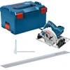Bosch Handkreissäge GKS 55+ GCE Professional (blau, 1.350 Watt, L-BOXX, Führungsschiene FSN 1400)