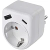 Emos Adapteris P0075, 1×, 1×USB-A 5V/2,4A/12W, 1×USB-C 5V/3A/15W, 3680W, IP20, vaikų apsauga