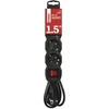 Emos Ilgintuvas PC1421R, 1,5m, 4x2P+PE, 3680W, PVC, su jungikliu, juoda, vaikų apsauga